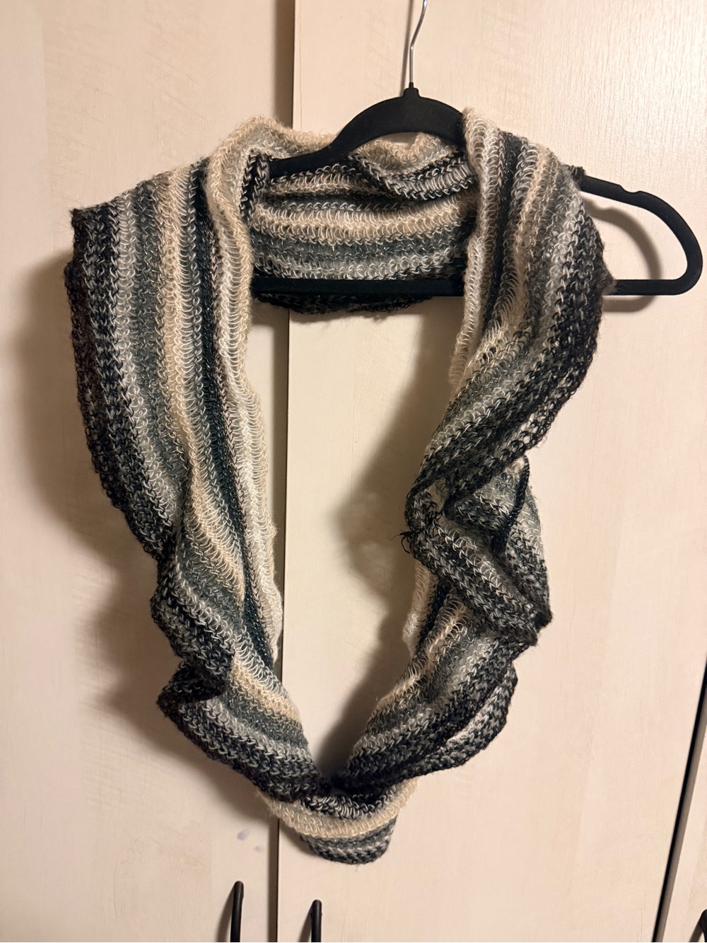 west loop Striped Infinity Scarf Sweater - Cream & Gray